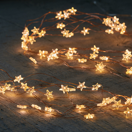 Cascade light string 40 star leds with 8 branches on batteries
