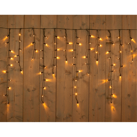 Ijspegelverlichting lichtsnoeren met 1400 warm witte lampjes 28 x 1 meter