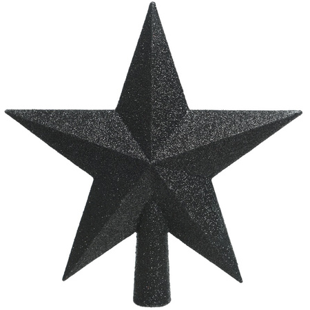 Set of a christmas star peak and 2x garlands black 270 x 10 cm