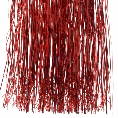 Decoris kerstboom folie slieren - tinsel - rood - 50 cm