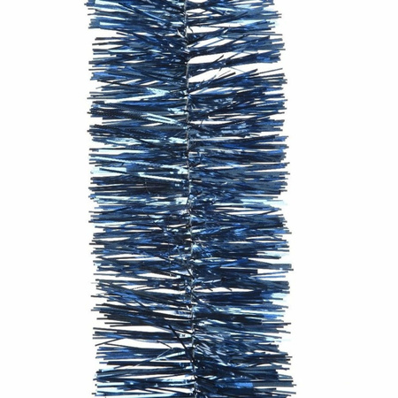 37x pcs plastic christmas baubles 6 cm and foil garland dark blue