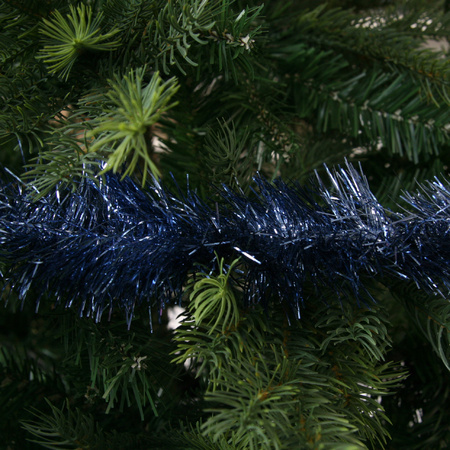 Kerst lametta guirlande donkerblauw 270 cm kerstboom versiering/decoratie