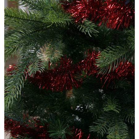 1x Kerst lametta guirlandes kerst rood 270 cm kerstboom versiering/decoratie