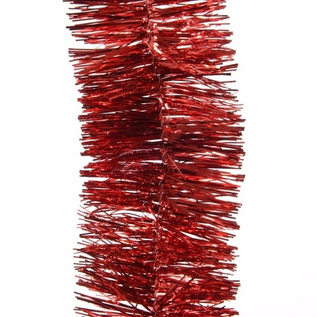 Rode kerstversiering/kerstdecoratie set piek en folie slinger 270 cm