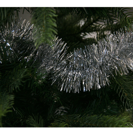 1x Kerst lametta guirlandes zilver 270 cm kerstboom versiering/decoratie