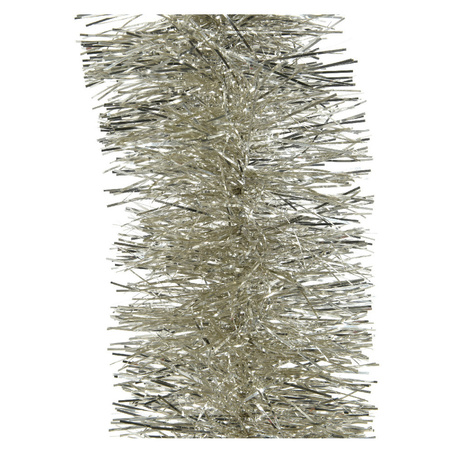 Decoris kerstslinger - licht parel/champagne - 270 x 10 cm - glans