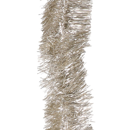 Decoris kerstslinger - licht parel/champagne - 270 x 7 cm - folie/lametta - glans