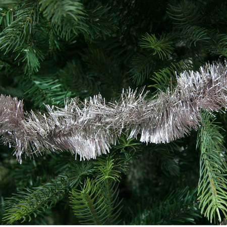 1x Kerst lametta guirlandes lichtroze 270 cm kerstboom versiering/decoratie