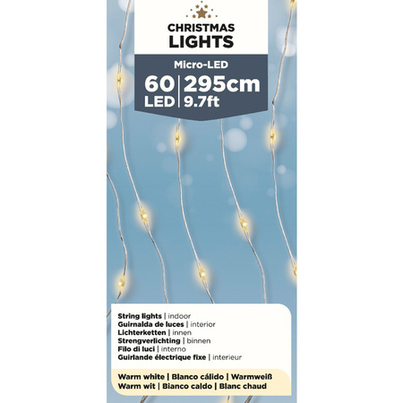 Lumineo Draadverlichting - micro - 60 lampjes - LED - warm wit