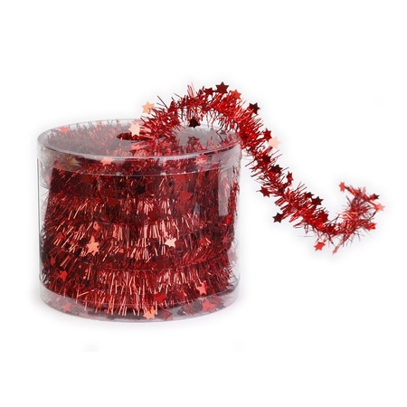 Red Christmas tree foil garland 3,5 x 700 decorations