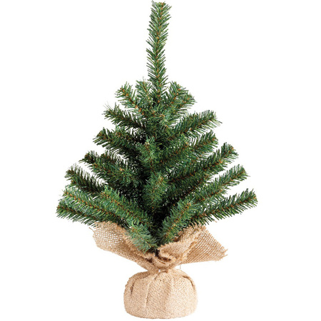 Mini kerstboom/kunst kerstboom H45 cm inclusief kerstballen aubergine paars