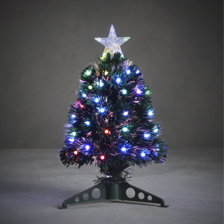 Kerstboompje met 45 gekleurde LED lampjes 45 cm