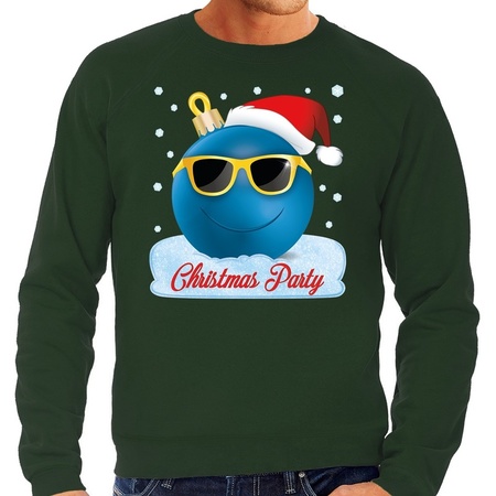 Foute kerstborrel sweater / kersttrui Christmas party groen voor heren