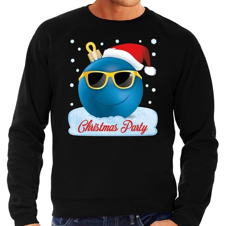 Foute kerstborrel sweater / kersttrui Christmas party zwart voor heren