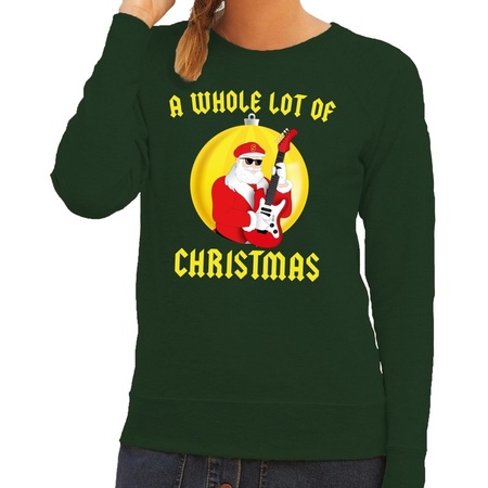Foute feest kerst sweater groen A Whole Lot of Christmas voor dames