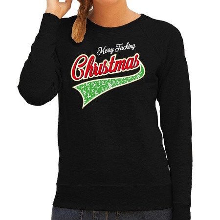 Christmas sweater Merry fucking christmas black for women