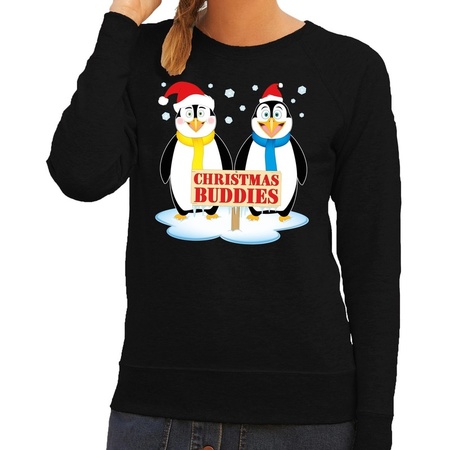 Christmas sweater penguin friends black woman