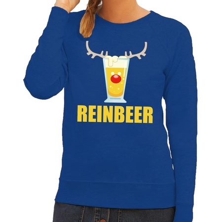 Christmas sweater Reinbeer blue ladies