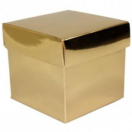 Losse gouden cadeaudoosjes/kadodoosjes 10 cm vierkant