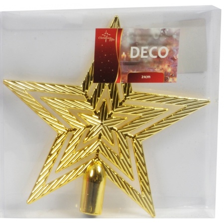 Kerstboompiek gouden ster 21 cm