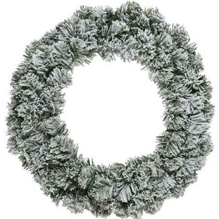 Snowy christmas pine wreath 60 cm with warm white lights