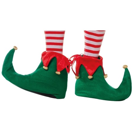 Kerstelf schoenen/sloffen groen