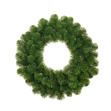 Green christmas pine wreath 45 cm with 50 warm white lights