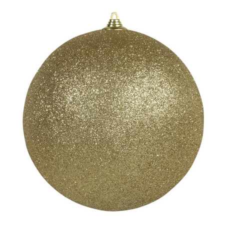 Othmar Decorations Grote decoratie kerstbal - goud glitters - 18 cm - kunststof