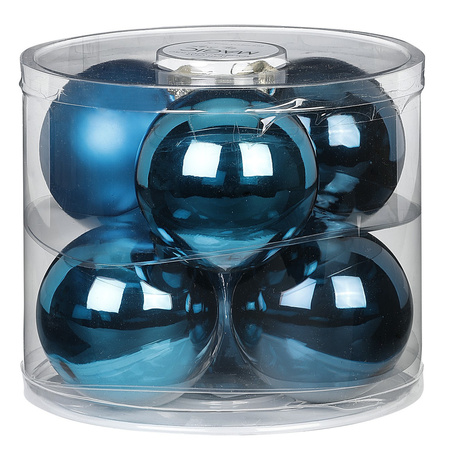 Inge Christmas Grote kerstballen - 6x- diep blauw - 10 cm - glas