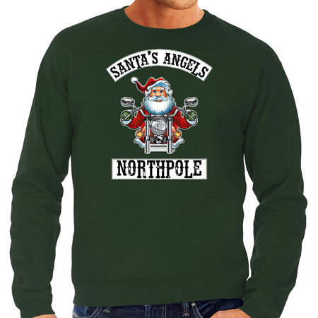 Grote maten groene Kersttrui / Kerstkleding Santas angels Northpole voor heren