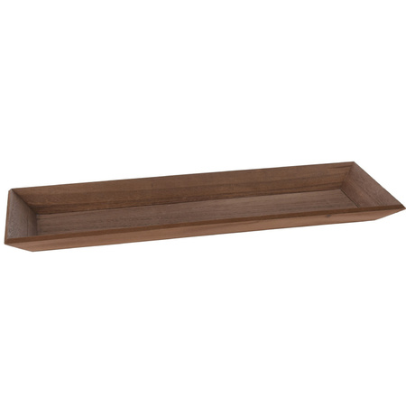 Wooden plate/candle platter rectangle L60 x B20,5 x H3,7 cm dark brown
