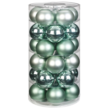 Inge Goods Kerstballen - 30 st - mintgroen - glas - 6 cm