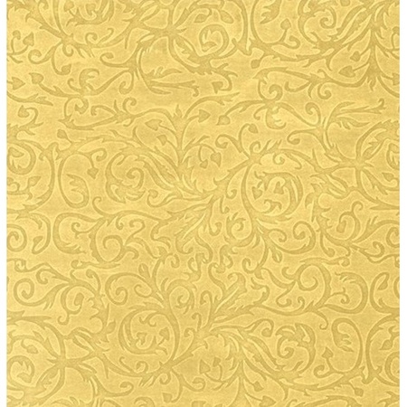 Cadeaupapier goud metallic met klassieke print 150 cm