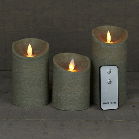 Candle set 3 taupe LED candles with remote control