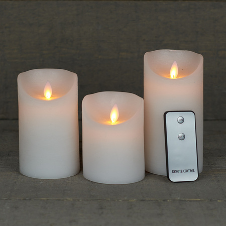 3 Witte LED kaarsen op batterijen inclusief afstandsbediening