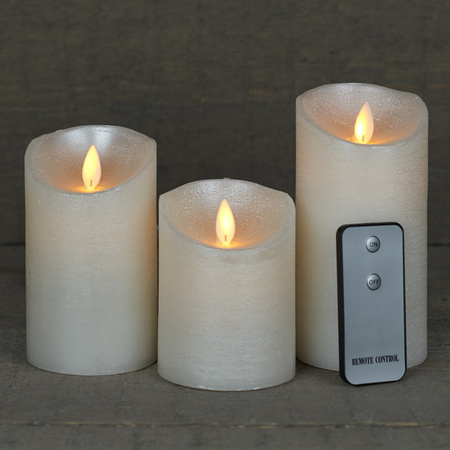Candle set 3x pearl LED candles with remote control