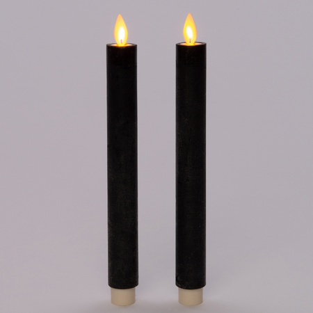 Candle set 2x pcs Led candles black with remote control 23 cm
