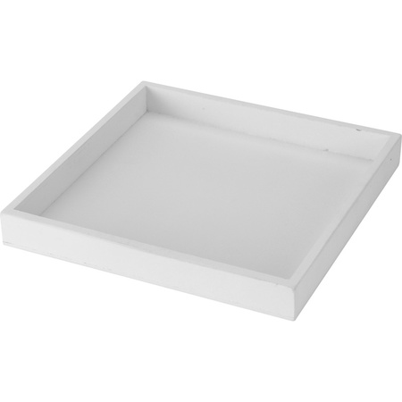Vierkante witte onderzet bord/kaarsonderzetter 30 x 30 cm
