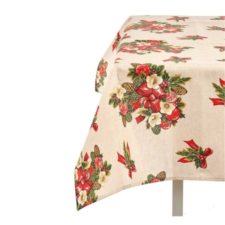 Christmas table tablecloth cotton/polyester 140 x 240 cm