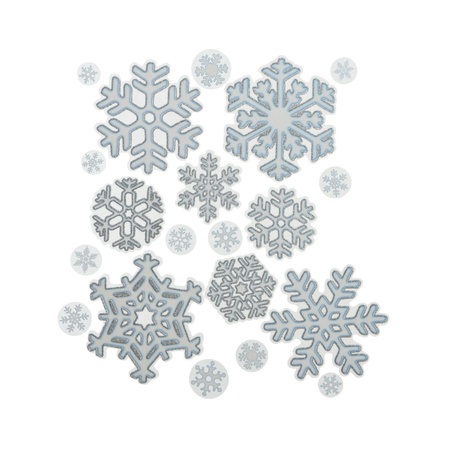 Kerst decoratie stickers sneeuwvlokjes plaatjes 30 x 46 cm