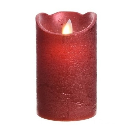 Christmas red LED candle flickering 12 cm