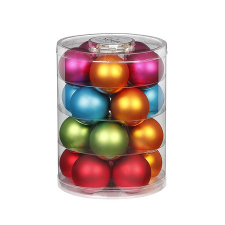 Kerstballen - 40x stuks - gekleurd - 6 cm - glas