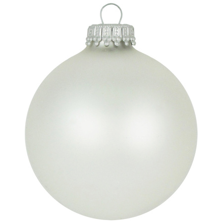 Krebs kerstballen - 8x stuks - parel grijs - glas - 7 cm - mat