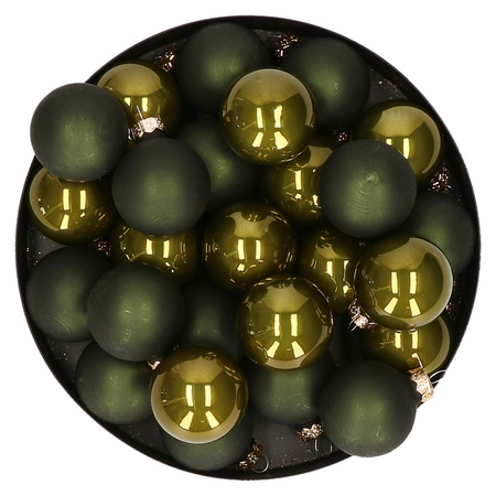 Kerstballen set van glas 36x stuks groen tinten 4 cm