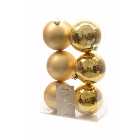 12-delige kerstballen set goud