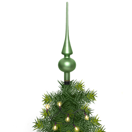 Kerstboom glazen piek groen mat 26 cm