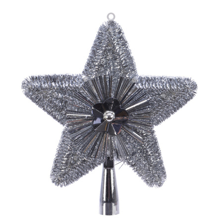Christmas decoration tree topper silver 23 cm