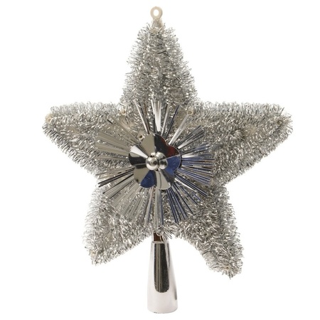 Christmas decoration tree topper silver 23 cm