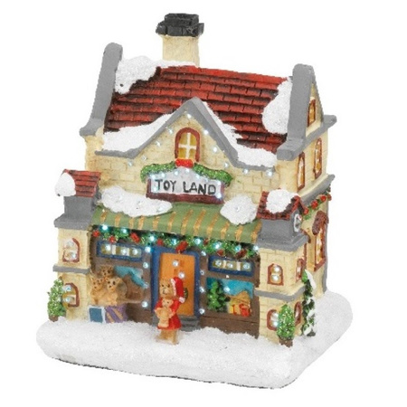 Christmas village toys store with lights 9 x 11 x 12,5 cm