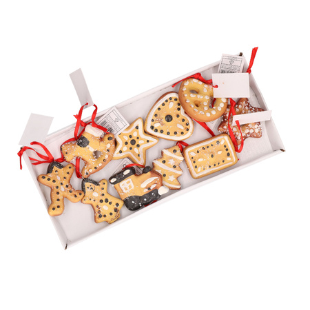 Set of 20x christmas hanging decoration gingerbreads 5 cm